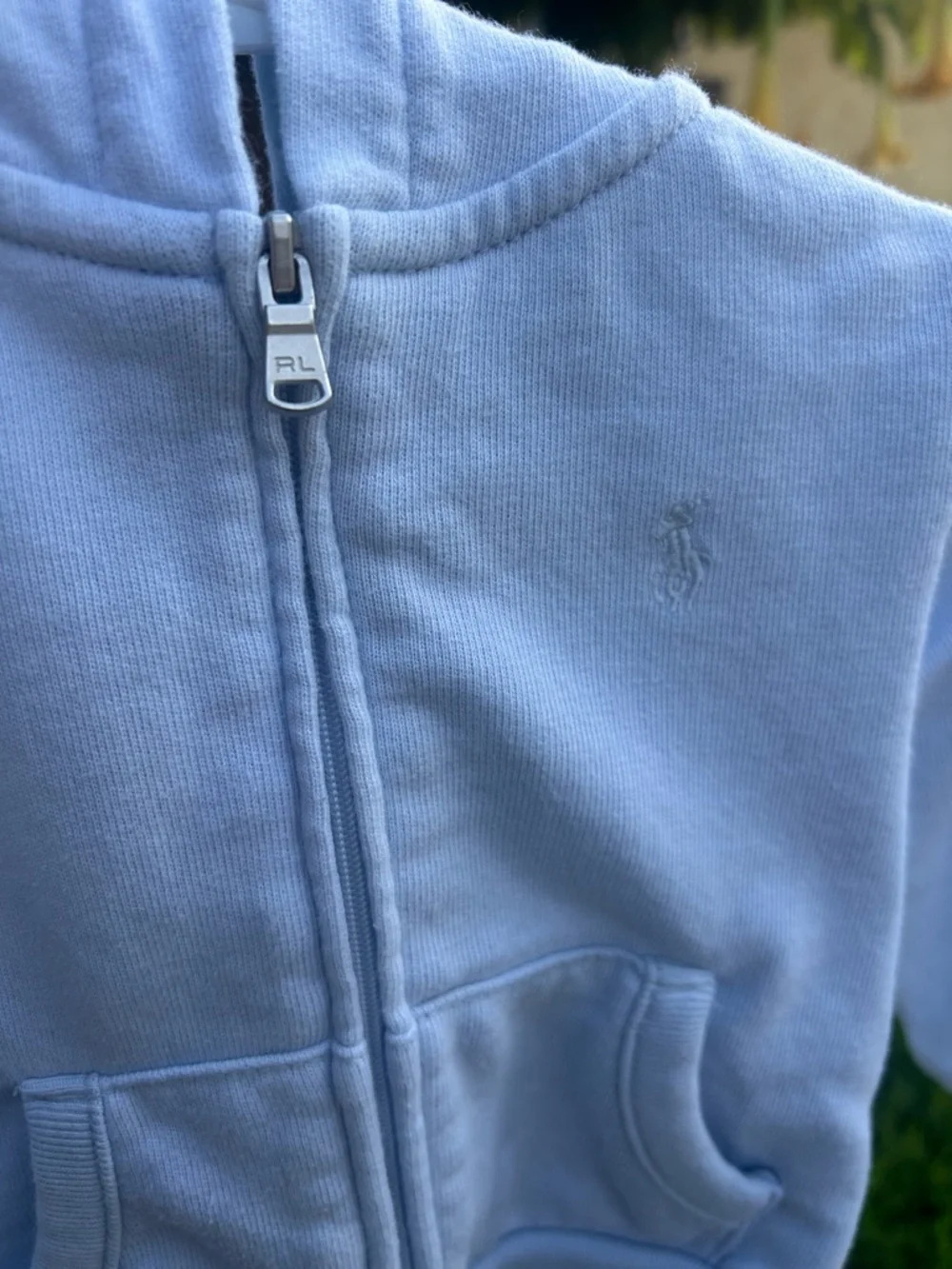 Ralph Lauren Light Blue Kids Zip Hoodie